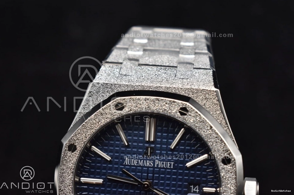 SS ZF 1:1 A Best 1095 Edition Case Textured Oak SS on Royal Frosted Versatile Blue 41mm Bracelet 15400 Dial 0412